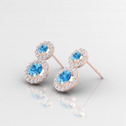 Petula Boucles d'oreilles Topaze en Or rose 18k