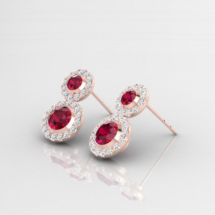 Petula Boucles d'oreilles Rubis en Or rose 18k