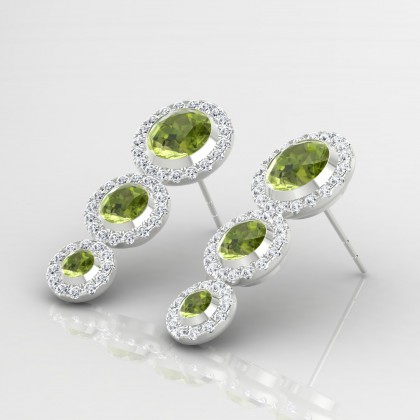 Régine Boucles d'oreilles Péridot en Argent 925