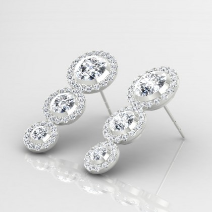 Régine Boucles d'oreilles Diamant en Or blanc 18k
