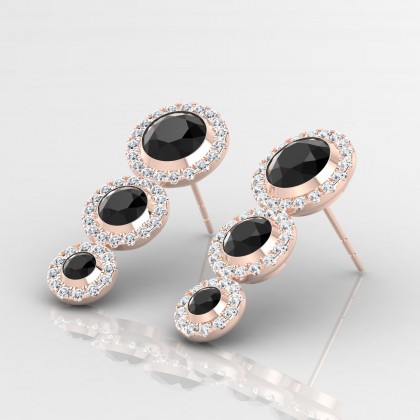 Régine Boucles d'oreilles Diamant noir en Or rose 18k
