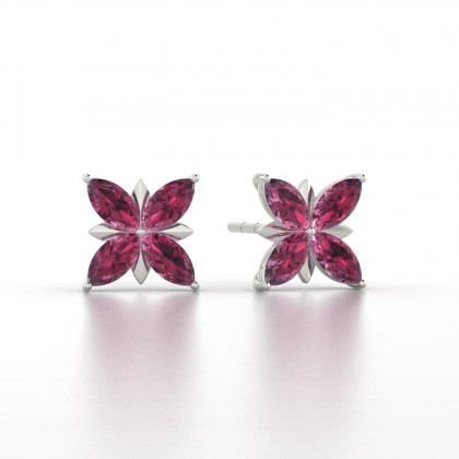 Romy Boucles d'oreilles Marquises Grenat 1,20 carat en Argent 925
