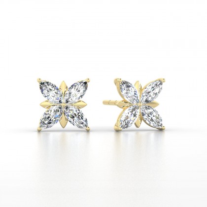 Romy Boucles d'oreilles Marquises Diamant 0,80 carat en Or jaune 18k