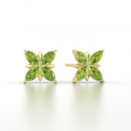 Romy Boucles d'oreilles Marquises Péridot 0,96 carat en Or jaune 18k