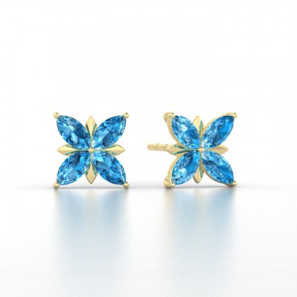 Romy Boucles d'oreilles Marquises Topaze 1,04 carat en Or jaune 18k