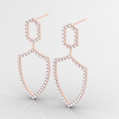 Shield Boucles d'oreilles Diamant en Or rose 18k