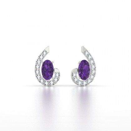 Sidonie Boucles d'oreilles Améthyste en Argent 925