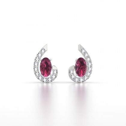Sidonie Boucles d'oreilles Grenat en Argent 925