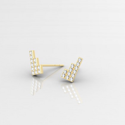 Skyscrapers Boucles d'oreilles Diamant en Or jaune 18k