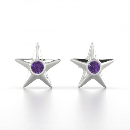 Starla Boucles d'oreilles Améthyste en Argent 925