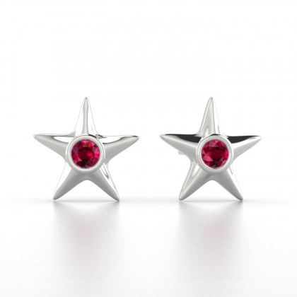 Starla Boucles d'oreilles Rubis en Argent 925