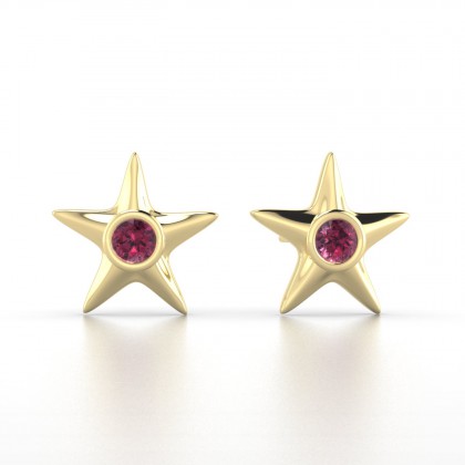 Starla Boucles d'oreilles Grenat en Or jaune 18k