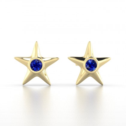 Starla Boucles d'oreilles Saphir en Or jaune 18k
