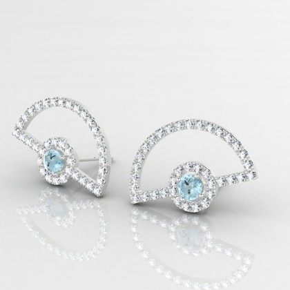 Tamara Boucles d'oreilles Aigue-marine en Or blanc 18k