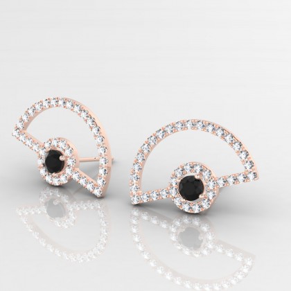 Tamara Boucles d'oreilles Diamant noir en Or rose 18k
