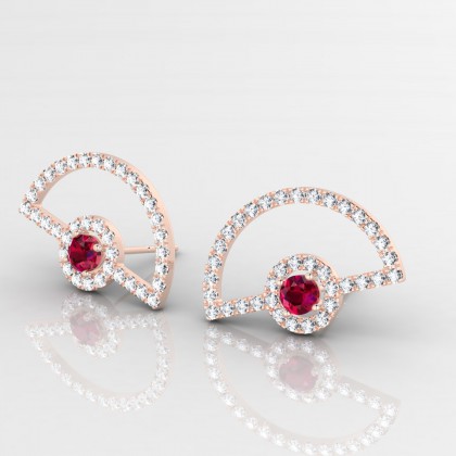 Tamara Boucles d'oreilles Rubis en Or rose 18k