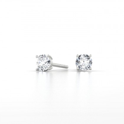 Traditionnel Boucles d'oreilles Diamant 0,30 carat en Or blanc 18k