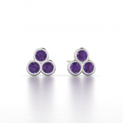 Triade Boucles d'oreilles Améthyste en Argent 925