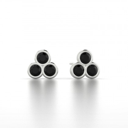 Triade Boucles d'oreilles Diamant noir en Argent 925