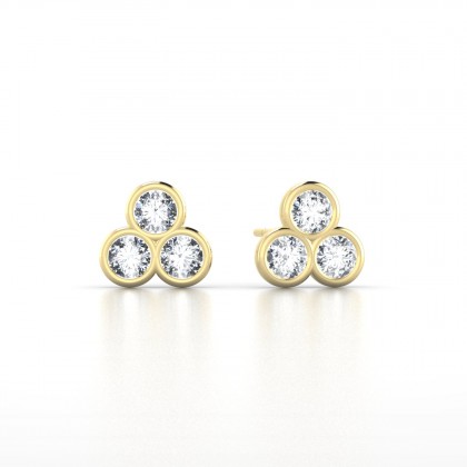 Triade Boucles d'oreilles Diamant en Or jaune 18k