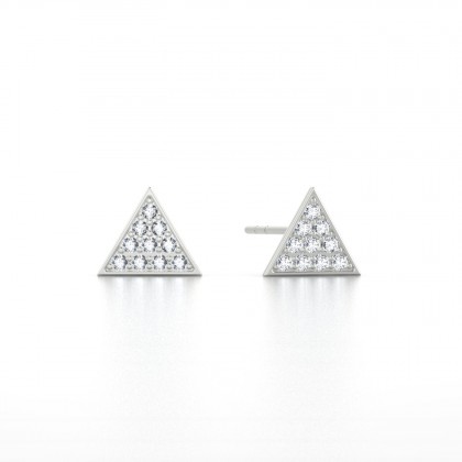Triangle Boucles d'oreilles Diamant en Or blanc 18k