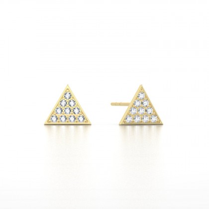 Triangle Boucles d'oreilles Diamant en Or jaune 18k