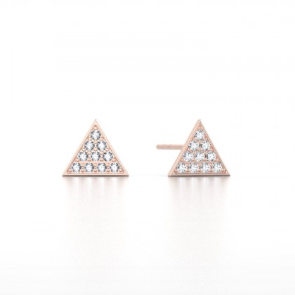 Triangle Boucles d'oreilles Diamant en Or rose 18k