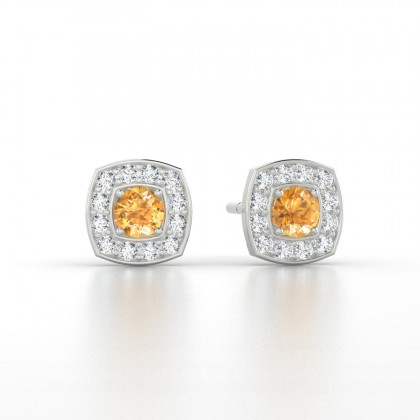 Valentine Boucles d'oreilles Citrine en Argent 925