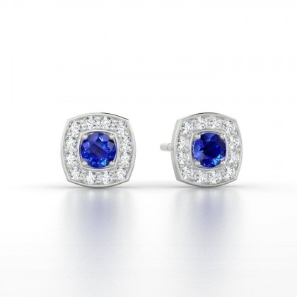 Valentine Boucles d'oreilles Saphir en Or blanc 18k