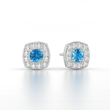 Valentine Boucles d'oreilles Topaze en Or blanc 18k
