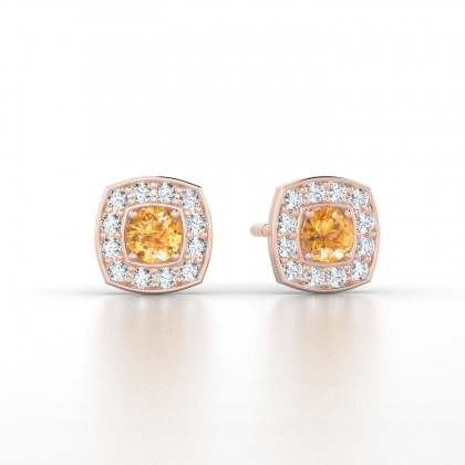 Valentine Boucles d'oreilles Citrine en Or rose 18k