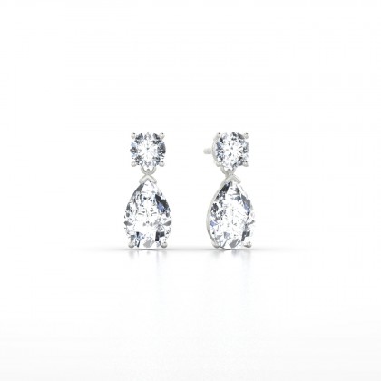 Yvette Boucles d'oreilles Diamant en Argent 925