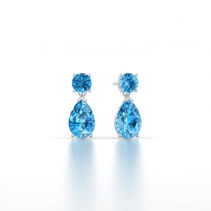 Yvette Boucles d'oreilles Topaze en Argent 925