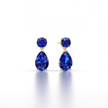 Yvette Boucles d'oreilles Saphir en Or jaune 18k