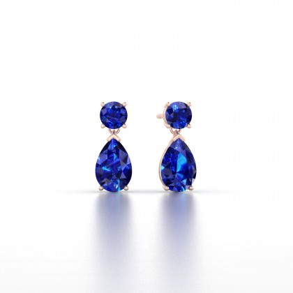 Yvette Boucles d'oreilles Saphir en Or rose 18k