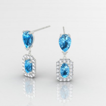 Yvonne Boucles d'oreilles Topaze en Or blanc 18k