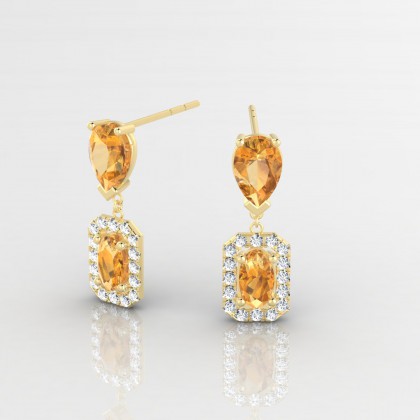 Yvonne Boucles d'oreilles Citrine en Or jaune 18k