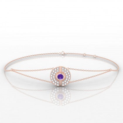 Annabella Bracelet Améthyste en Or rose 18k