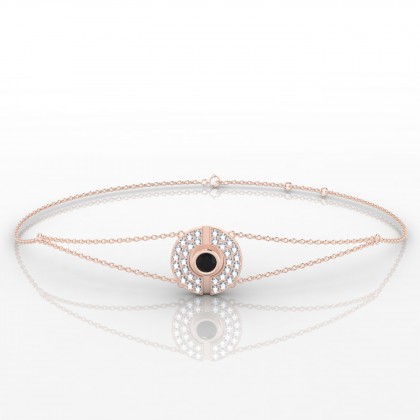 Annabella Bracelet Diamant noir en Or rose 18k