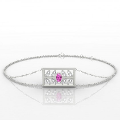 Eden Bracelet Saphir rose en Or blanc 18k
