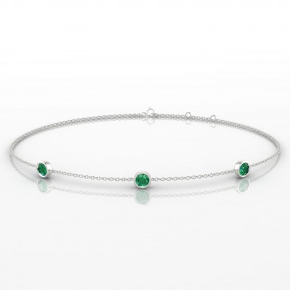 Joie Bracelet Emeraude en Or blanc 18k