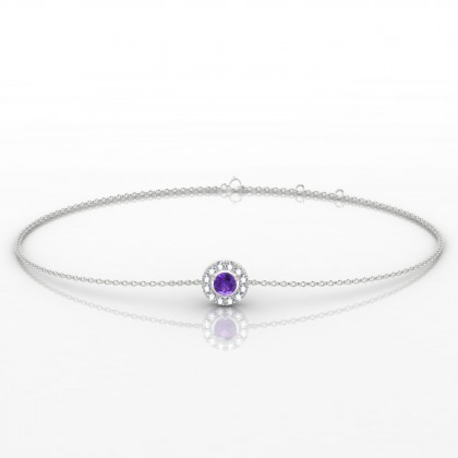Marie-Noëlle Bracelet Améthyste en Or blanc 18k