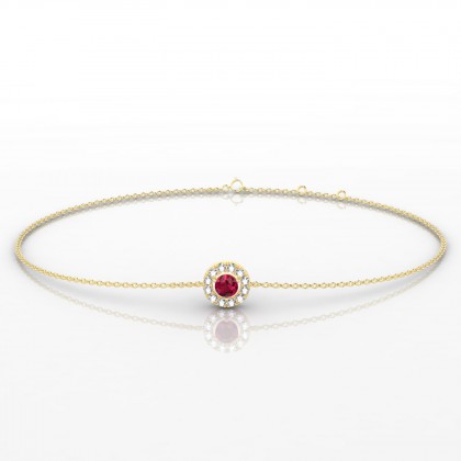 Marie-Noëlle Bracelet Rubis en Or jaune 18k