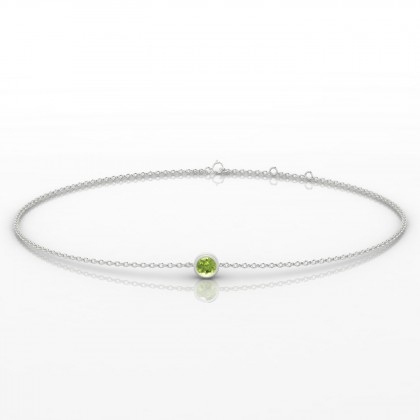 Mini Songe Bracelet Péridot en Or blanc