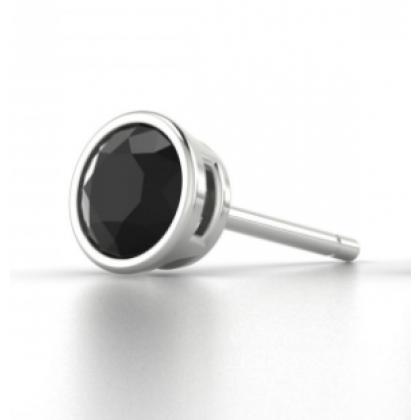 Dana Boucle d'oreilles Diamant noir en Or blanc 18k