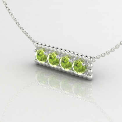 Brillant Pendentif Péridot en Argent 925