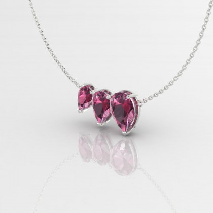 Calypso Pendentif Grenat en Or blanc 18k