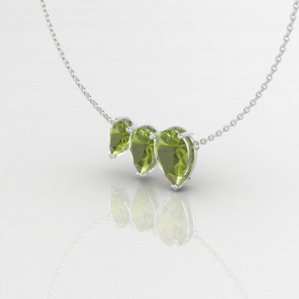 Calypso Pendentif Péridot en Or blanc 18k