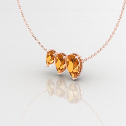 Calypso Pendentif Citrine en Or rose 18k