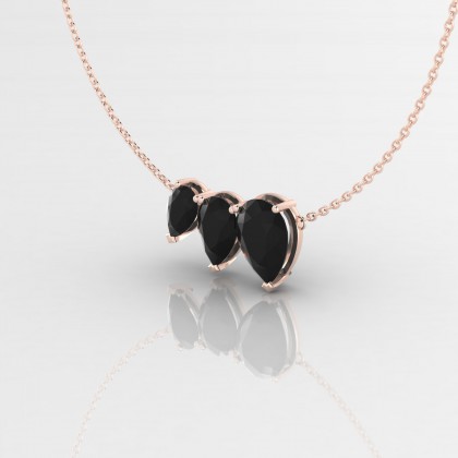 Calypso Pendentif Diamant noir en Or rose 18k